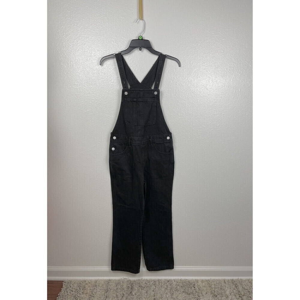 OLD NAVY Kid's Overalls Denim Black Cotton Unisex Boy's Girl's Large  10/12